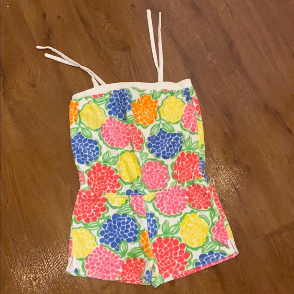 Lilly Pulitzer Minnie girls terry romper 12 zinnia